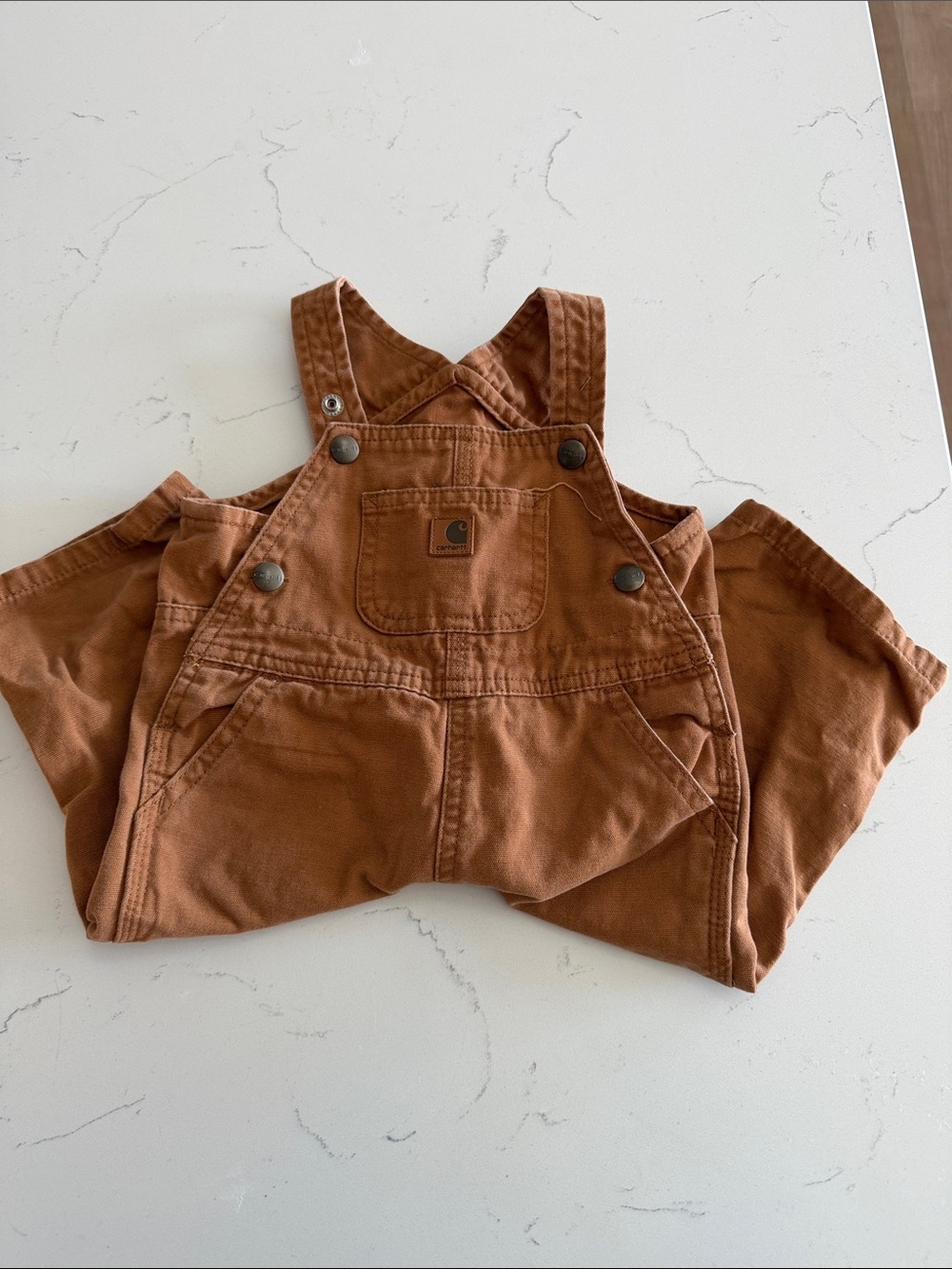 Carhartt Kids Tan/Brown Overalls with Front Pocket